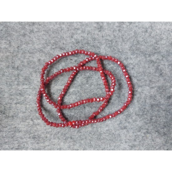 Бусины стеклянные матовые граненые d 2 мм бордо перламутр, цена за 50 шт